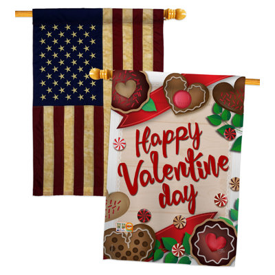 Drapeau de maison 40 po x 28 po en polyester très doux pour la Saint-Valentin