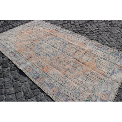 Grand tapis turc anatolien vieilli de style Oushak orange neutre pour la chambre à coucher