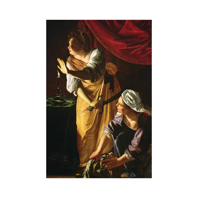 Judith And Maidservant With The Head Of Holofernes, C.1625 by Artemisia Gentileschi - Wrapped Canvas Painting
