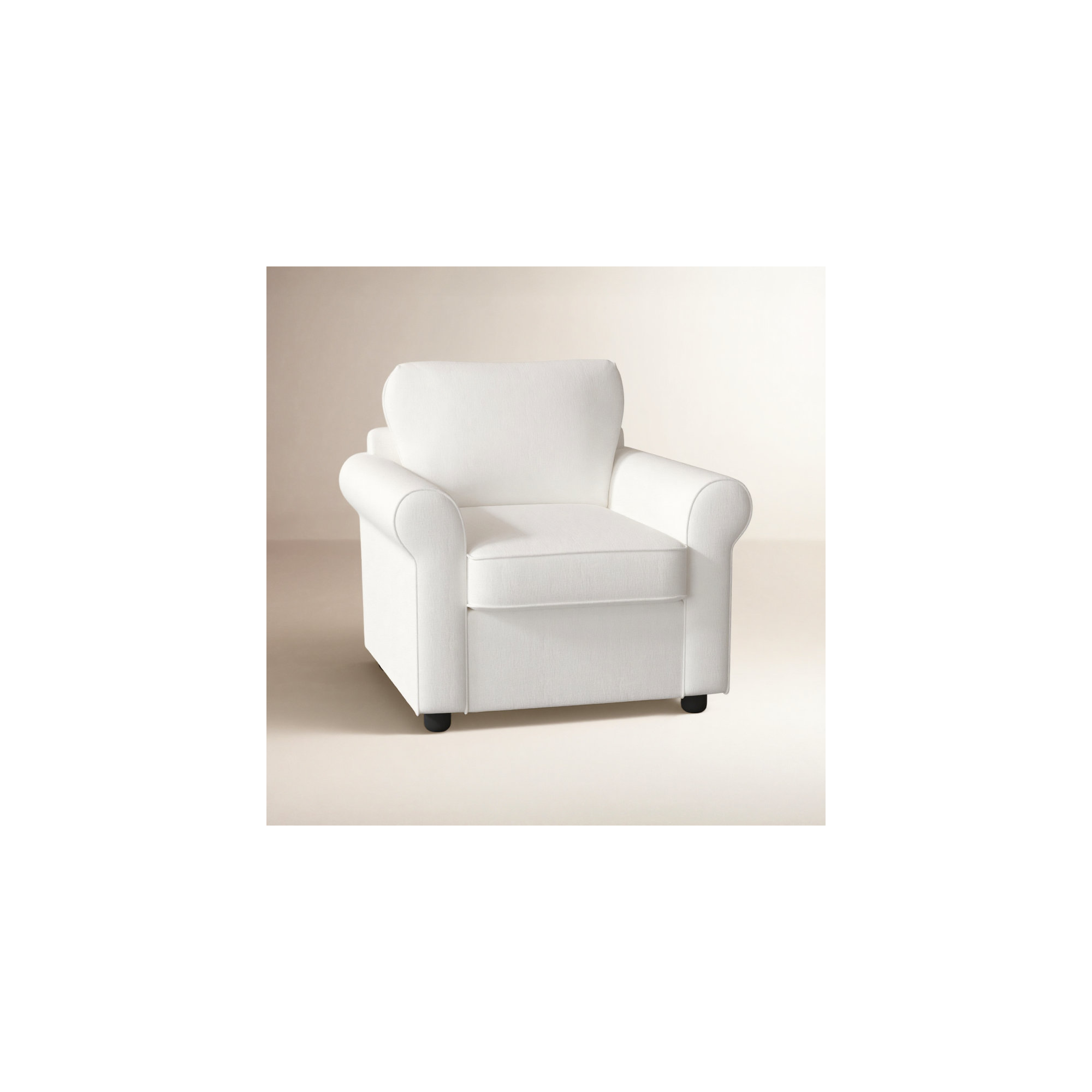 Warrington Upholstered Armchair, Classic Bleach White Twill