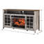 Meuble télé 55 po avec foyer électrique. Finition gris délavé. 5000 / H de chaleur. Flamme réaliste. Double. Télécommande infrarouge. Installation facile