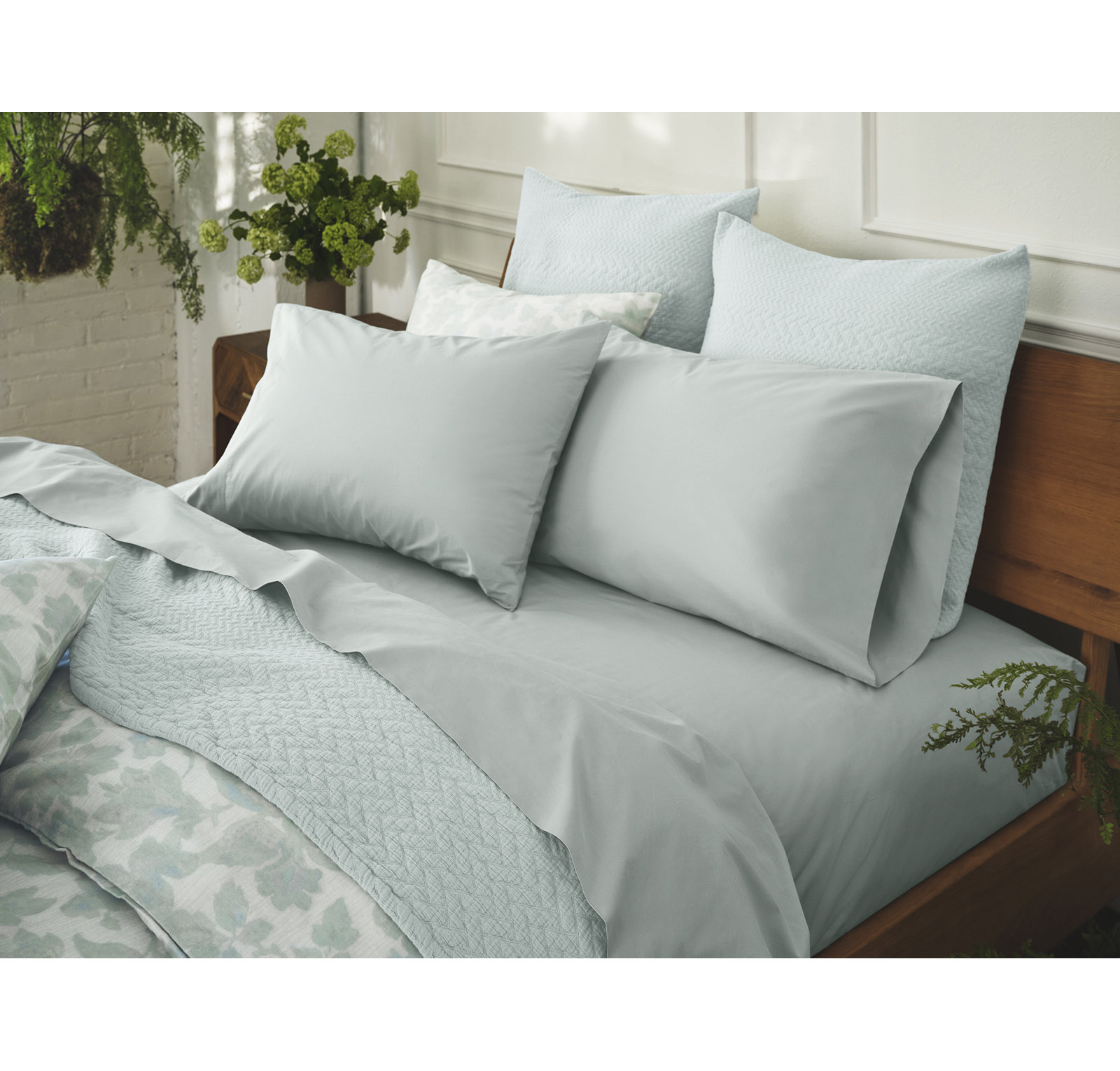 Refined Organic Percale - Set of 2, Standard Pillowcase, Dew
