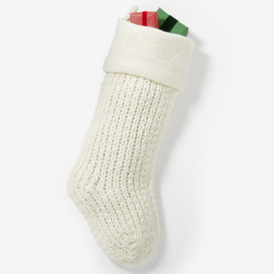 Personalization Mall Knit Noel Embroidered Christmas Stocking - Red
