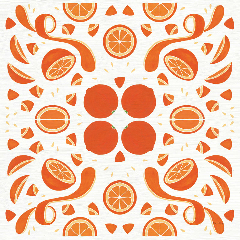 Otomi rétro orange, H 20 po x l 20 po