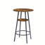 Ensemble de tabourets de bar ronds rustiques brun avec dossier et tablettes de 23,6 po de diamètre x H 35,4 po | Idée de cadeau