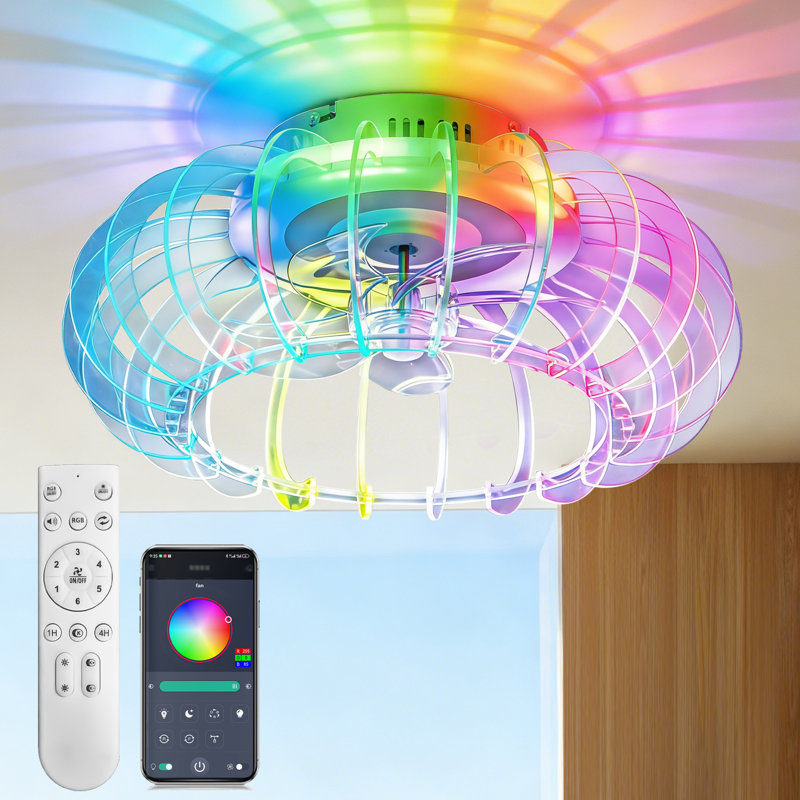 21-inch adjustable LED color fan lamp  that can be controlled remotely. 