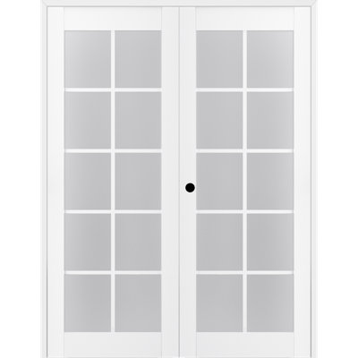 Porte française double pré-montée en verre givré Palladio Active 10-Lite