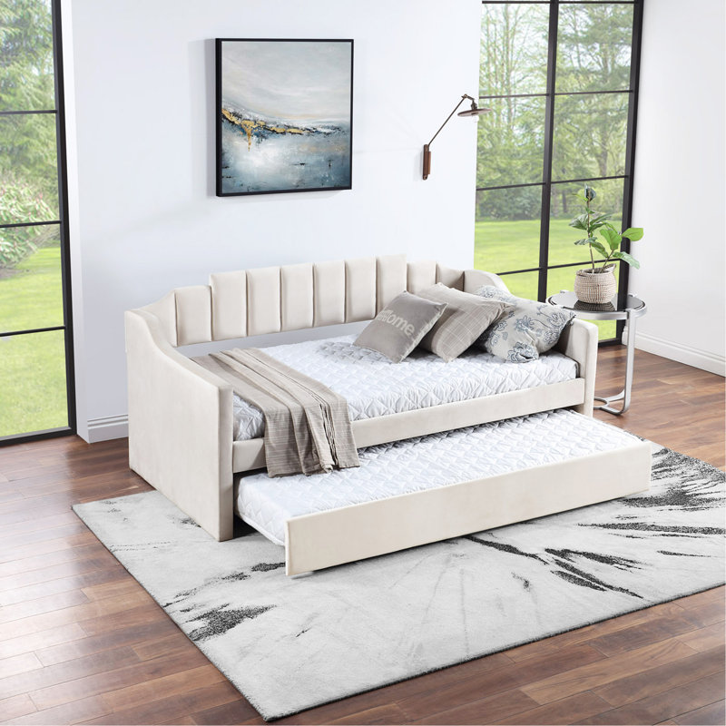 Lit de jour avec couchette Milliord, Beige