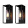 Ataman 14" Classic Outdoor Wall Sconce 1 Light in Cylinder Glass Shade and Rectangular Metal Frame