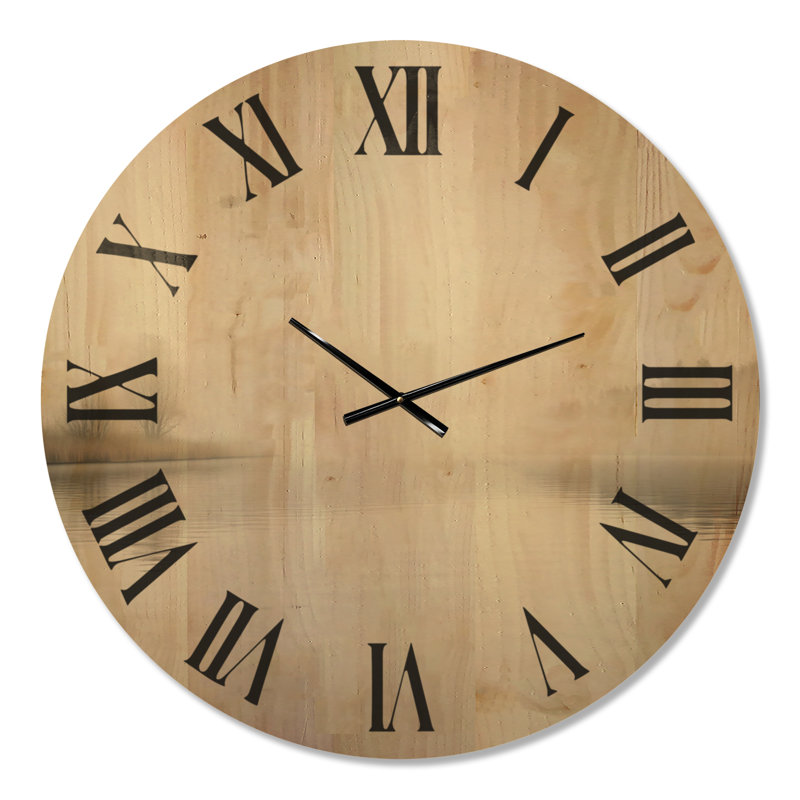 Horloge murale en bois Lake, Oversized