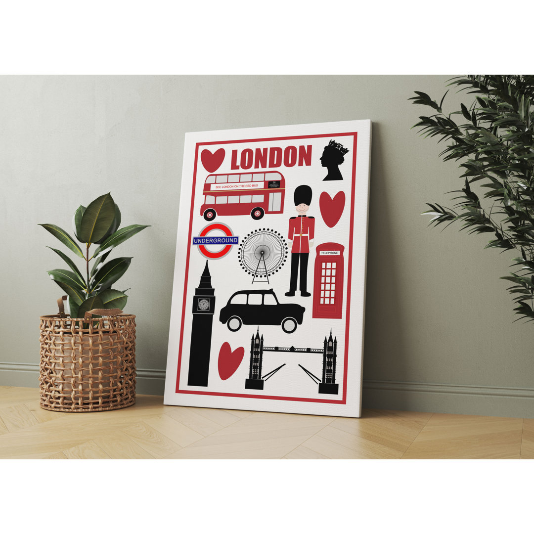 Vintage Poster  - London Picto Als Leinwandbild Art_0757