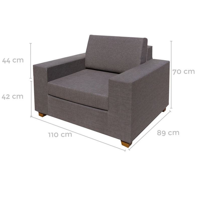 Sarita Upholstered Armchair, Grey