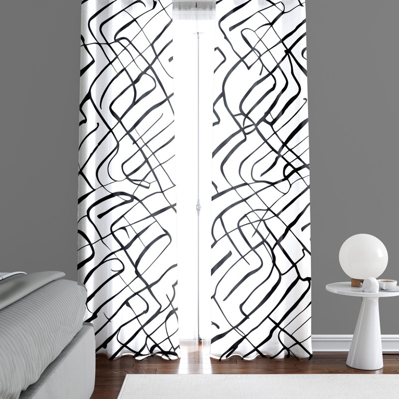 Paire de rideaux semi-transparents en polyester Deysha, L 40 po x L 61 po