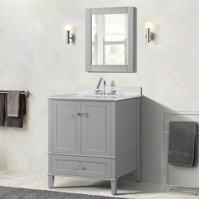 31” Single Vanity with Quartz Top, Light Gray