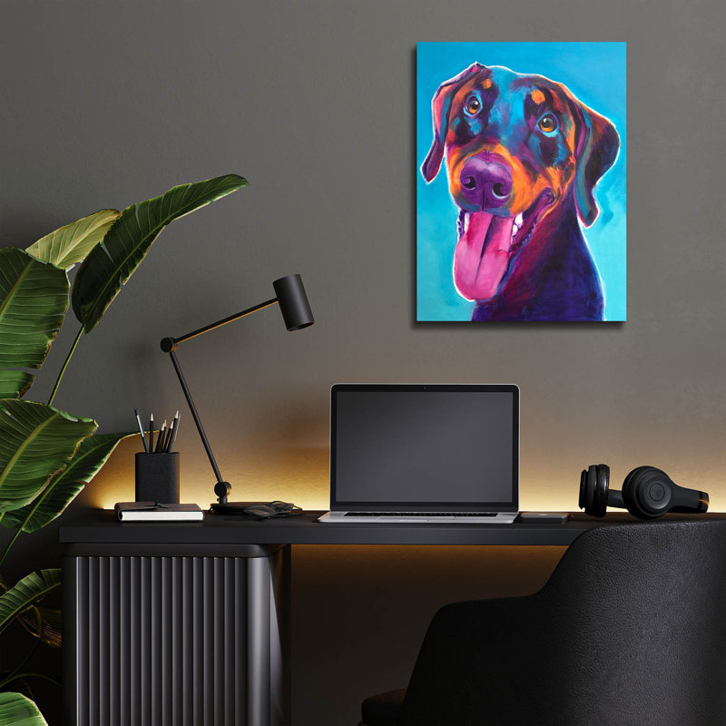 "Doberman - Annie" par Dawg Painter, H 16 po x l 12 po x P 0,13 po