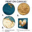 «Golden Shining Heart Deep Teal», reproduction d'art abstrait-434228294-434228347