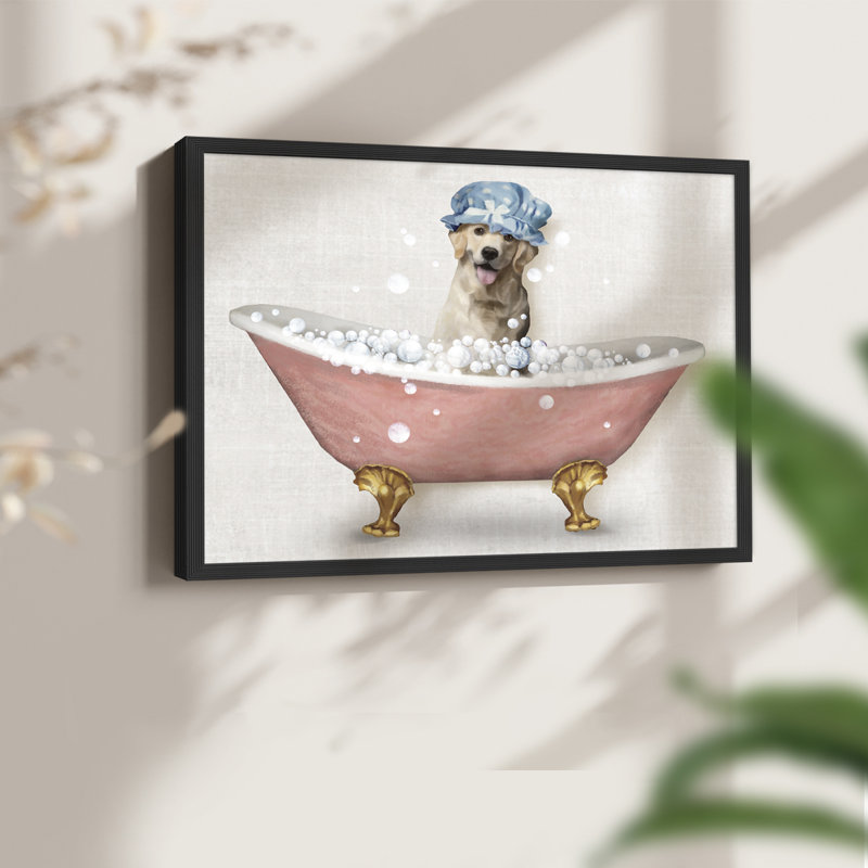 «Bath Dogs III», reproduction encadrée, H 8 po x l 10 po, Noir