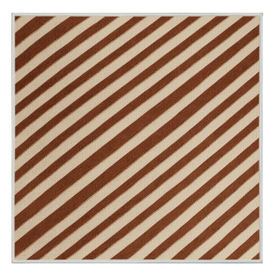  Tapis lavable rayé crème et cannelle