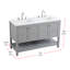 54 inch Double Bathroom Vanity in White-814282242