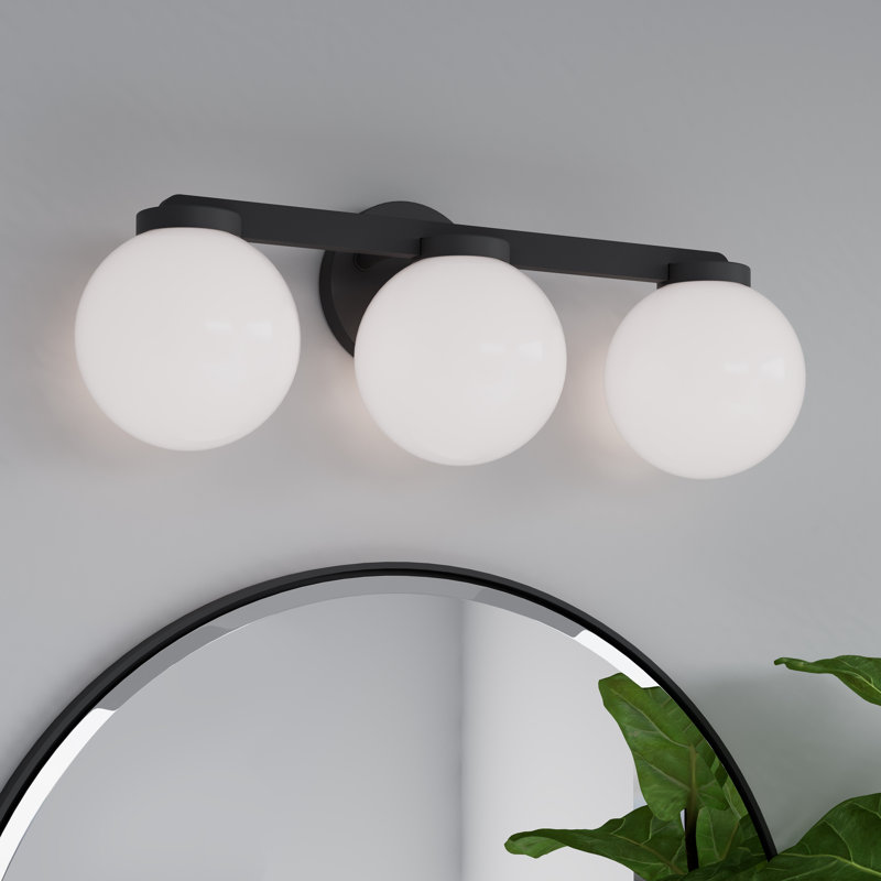 Meuble-lavabo 4 lumières 30,25 po Ardeva, H 8 po x l 30,25 po x P 7 po, Noir, Quatre lumières