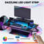 Gaming Desk With Storage, Computer Table With Power Outlets And Led Lights,For Home And Office