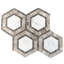 Nova 6" Hexagon Polished Marble Mosaic Tile-2061913715