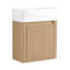 Meuble-lavabo mural de 45,7 cm (18 pouces) avec lavabo en céramique et porte simple à fermeture en douceur-1771119405