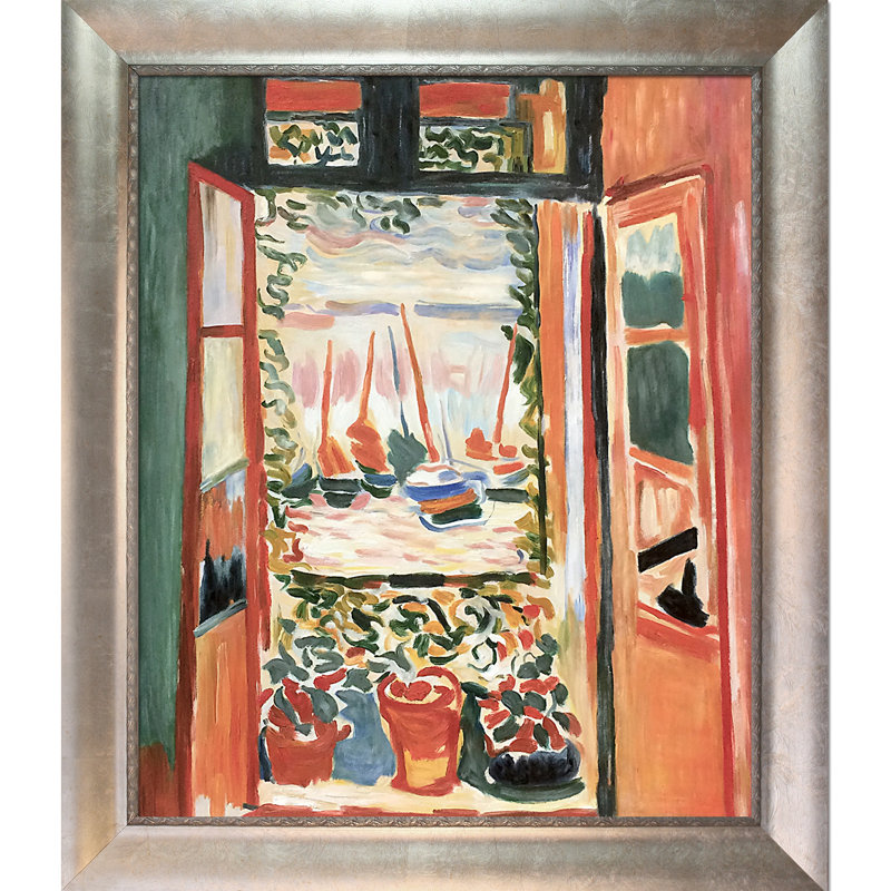 " Open Window Collioure " by Henri Matisse Painting Print, Silver/Champagne, 29" H x 25" W x 2" D