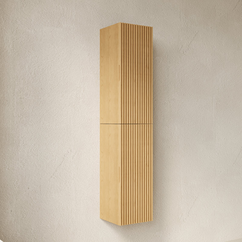 Sophia 59" Tall Wall Mounted Bathroom Storage Cabinet with Adjustable Shelves & Soft-Close Doors