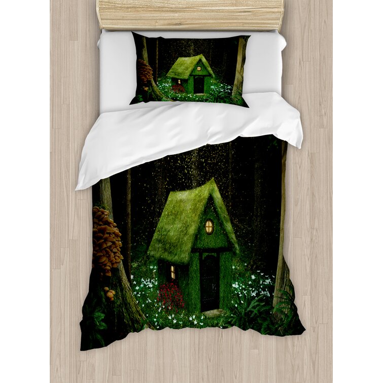 Woodland Duvet Cover and Pillow Cases, Mushrooms Bed Accessories