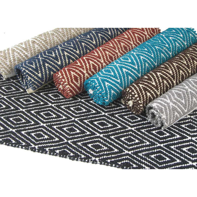 Sigel Handwoven Flatweave Taupe-White Rug, Rectangle 3' x 5'