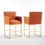 Tabouret de comptoir rembourré avec structure en métal-810599744