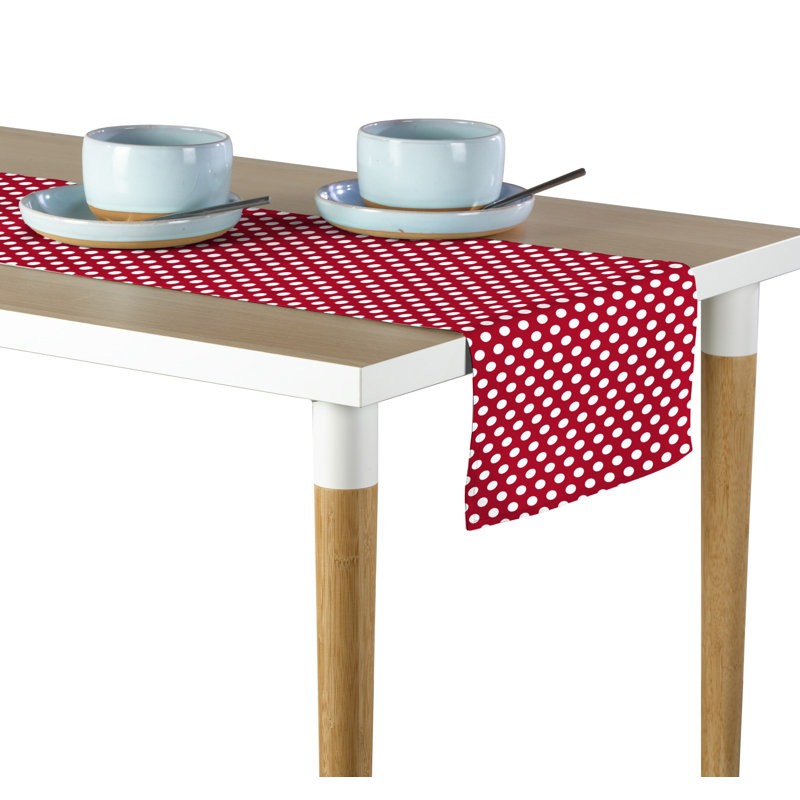 Aledo Dot Table Runner, 72" x 12", Red