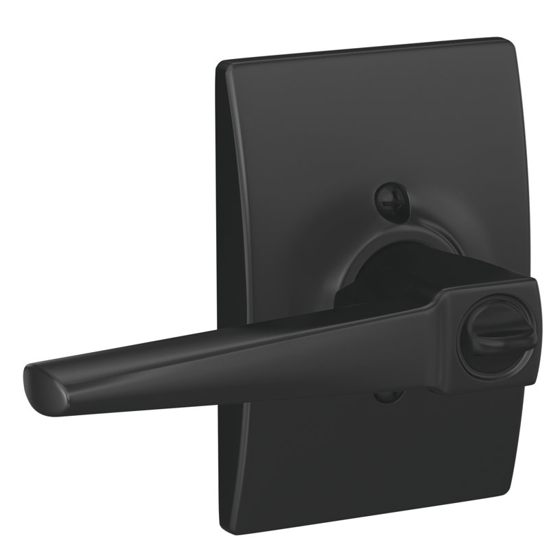 Eller Keyed Entry Lever with Century Trim, Yes, Matte Black, Keyed Alike