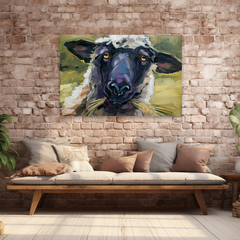 «Bless Ewe», art de moutons fantaisiste, H 40 po x l 60 po