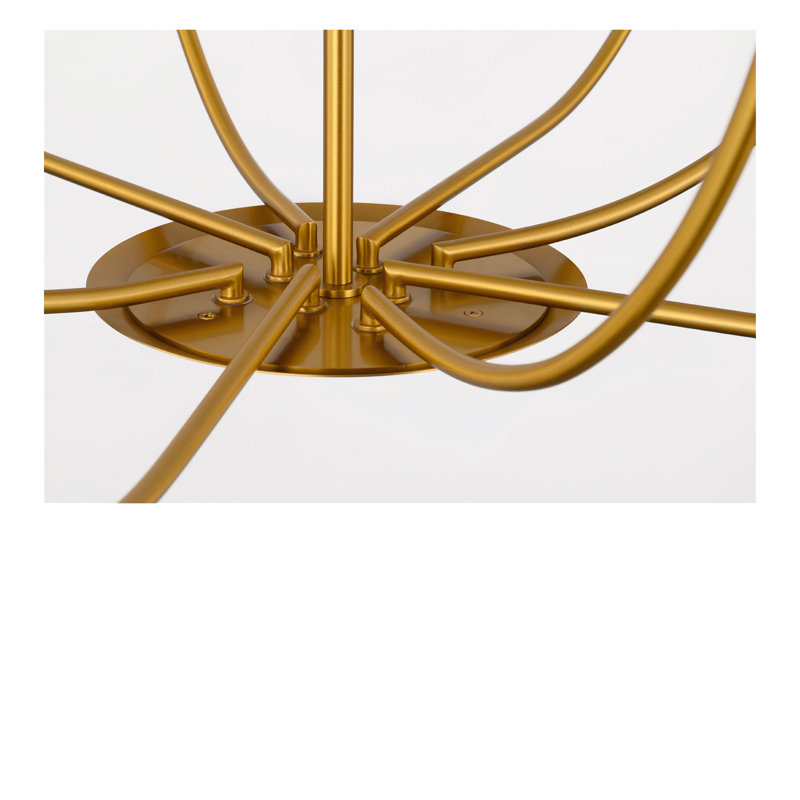 Lustre Lois, H 86 po x l 34 po x P 34 po, Laiton bruni, 8