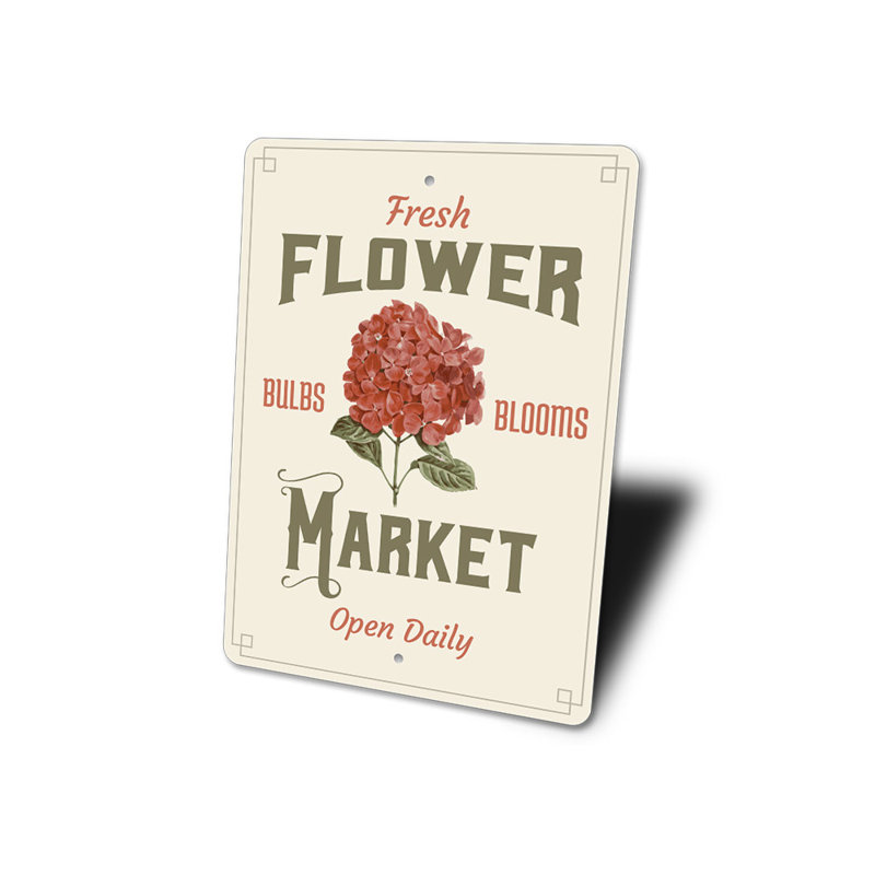 Panneau en aluminium Flower Market, H 14 po x l 10 po x P 0,04 po