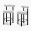 Serena Upholstered Fabric Bar Chairs with Black Legs - Bold Contemporary Tube Design-1197673319
