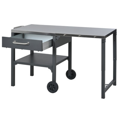 Space-saving Portable Kitchen Islands, Iron & Steel, Modern Style For Outdoor Cooking