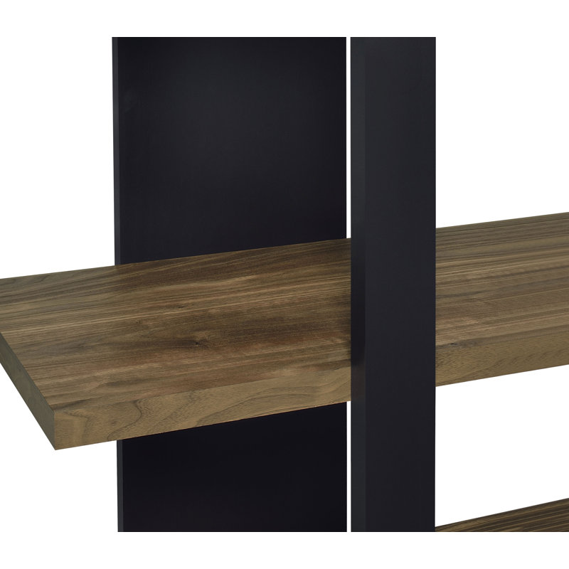 Étagère à livres H 70,75 "x l 47,25", Noir / noyer vieilli
