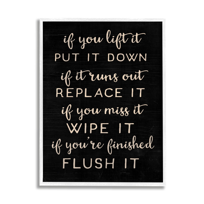 «Put It Down Bathroom Family Texture Texture», reproduction d'art textuel sur toile, H 20 po x l 16 po x P 1,5 po