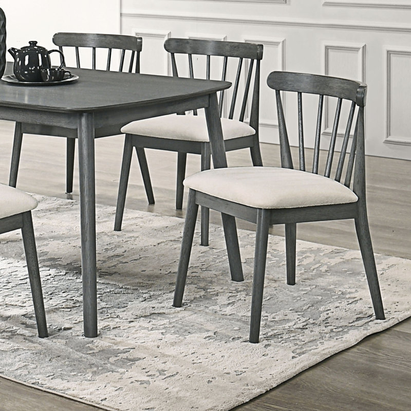 Ensemble de 2 chaises en bois massif, Gris