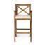 Tabouret de bar avec coussin en teck de 28,5 po Zaryiah-1452008609
