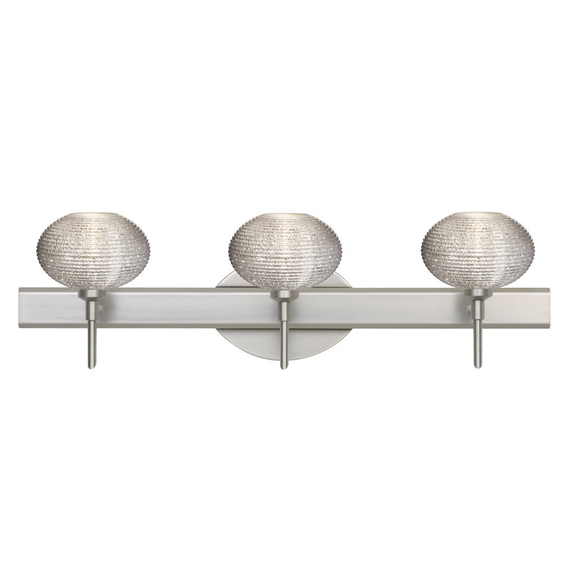Éclairage pour meuble-lavabo 3 lumières Lasso, Nickel satiné, Paillettes, Incandescent