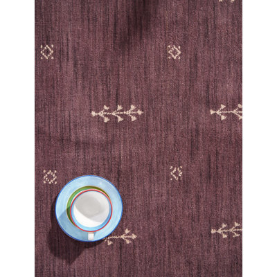 Hand Knotted Loom Wool Eco-Friendly Area Rugs  - 8'x8', Round | Purple Color | Contemporary Modern Design, High Pile Handmade Anti Skid Area Rugs for Living Room, Bed Room (L00501)