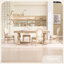 Of 2 Upholstered French Dining Chairs, Round Back, Comfortable High - Back Seating, Solid Wood Frame, Easy To Assemble, Disassemblable And Stackable, Beige With Rolling Rope Edge Sealing Wire Drawing