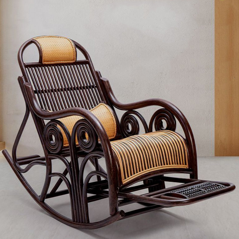 Chaise berçante simple en rotin simple tissé Creative