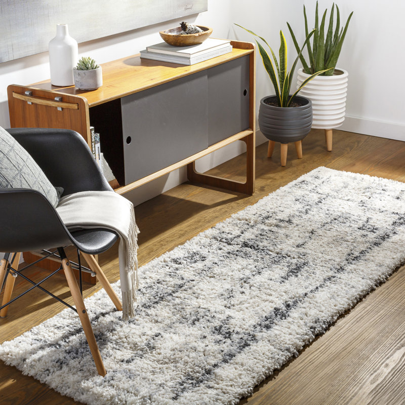 Myndi Abstract Beige/Gray Area Rug, Runner 2'7" x 7'3"