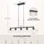 Luminaire suspendu pour îlot de cuisine 5 lumières à intensité variable avec abat-jour en verre transparent et hauteur réglable-2120227490-2120227516
