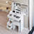 29.2-Inch Left Drawer Desktop Dressing Table + Padded Stool,Extra Large Right Sliding Mirror-1120533113